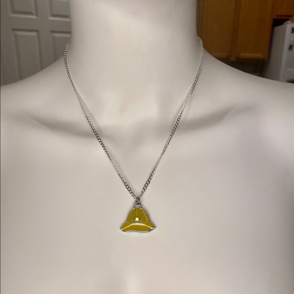 Coach Yellow Rain Hat .925 Sterling Necklace